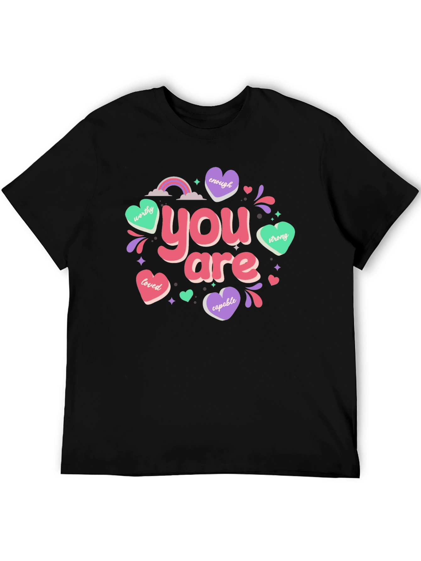 You Are Enough Graphic Tee - Black Unisex T-Shirt