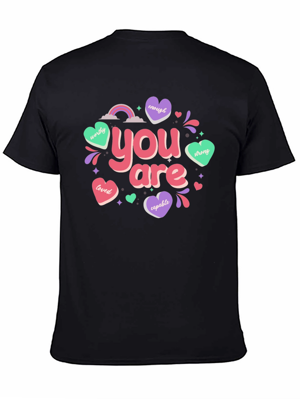 You Are Enough Graphic Tee - Black Unisex T-Shirt