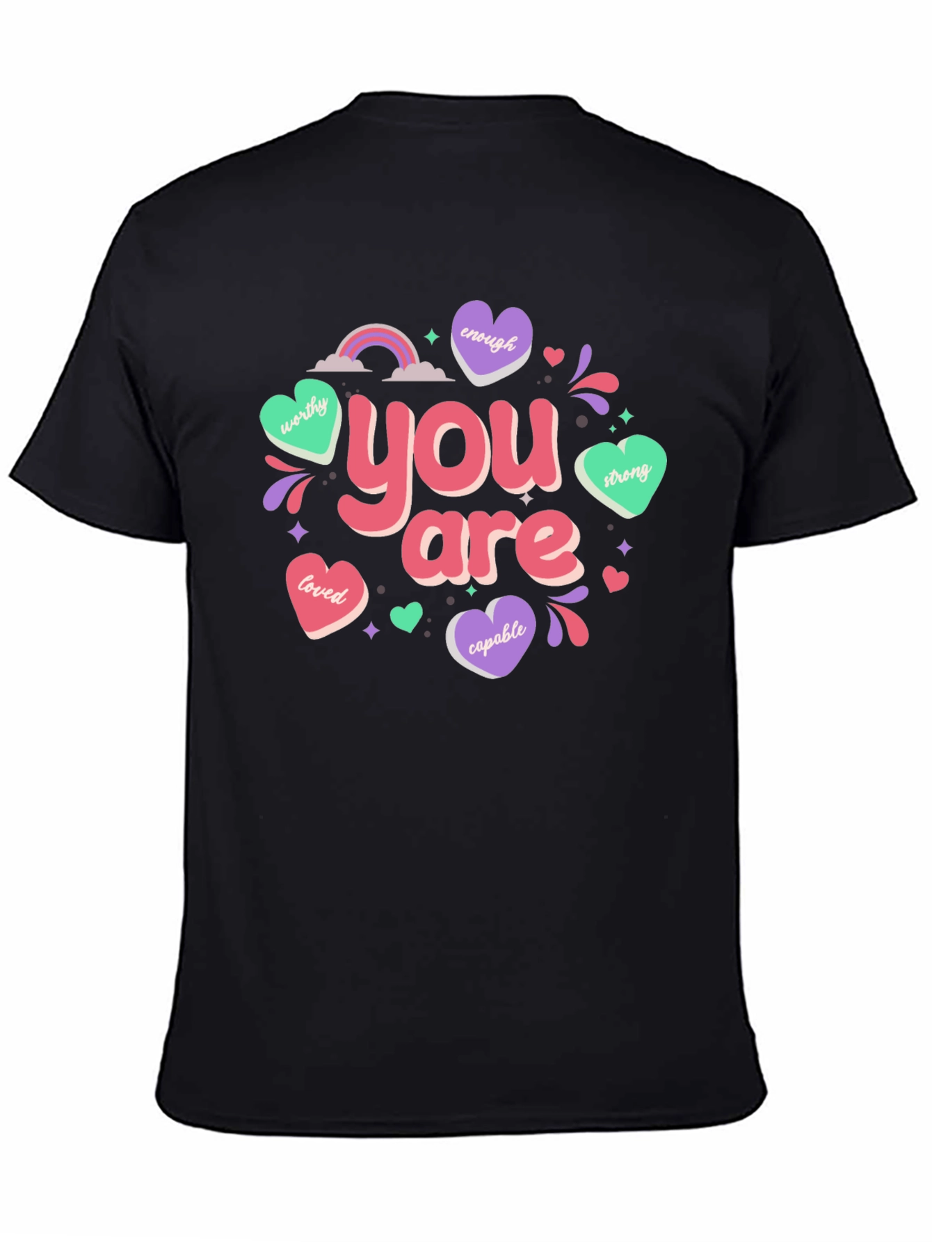 You Are Enough Graphic Tee - Black Unisex T-Shirt