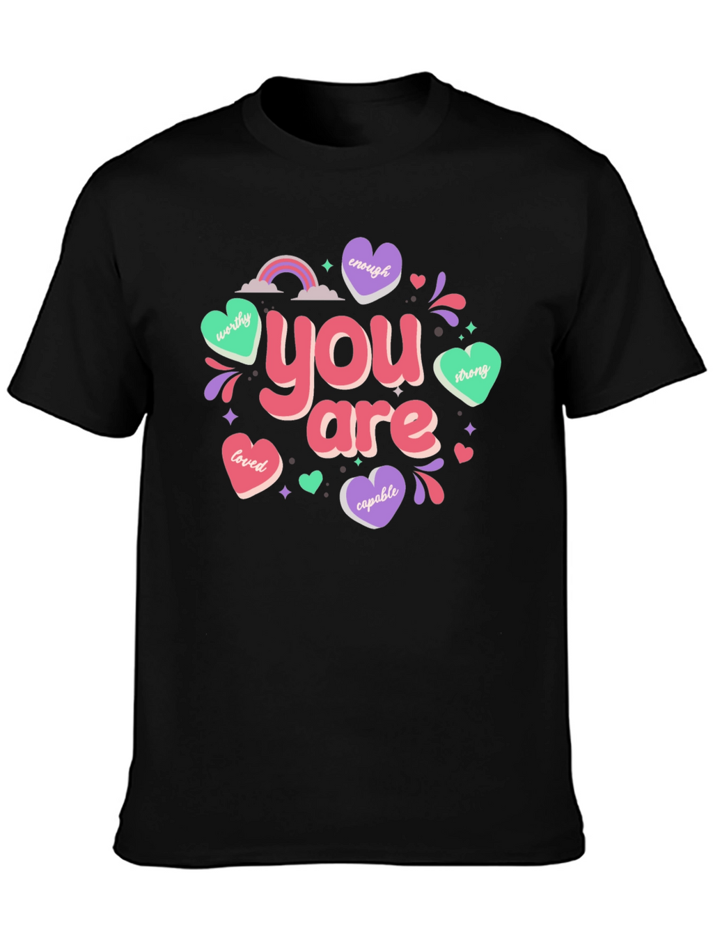 You Are Enough Graphic Tee - Black Unisex T-Shirt