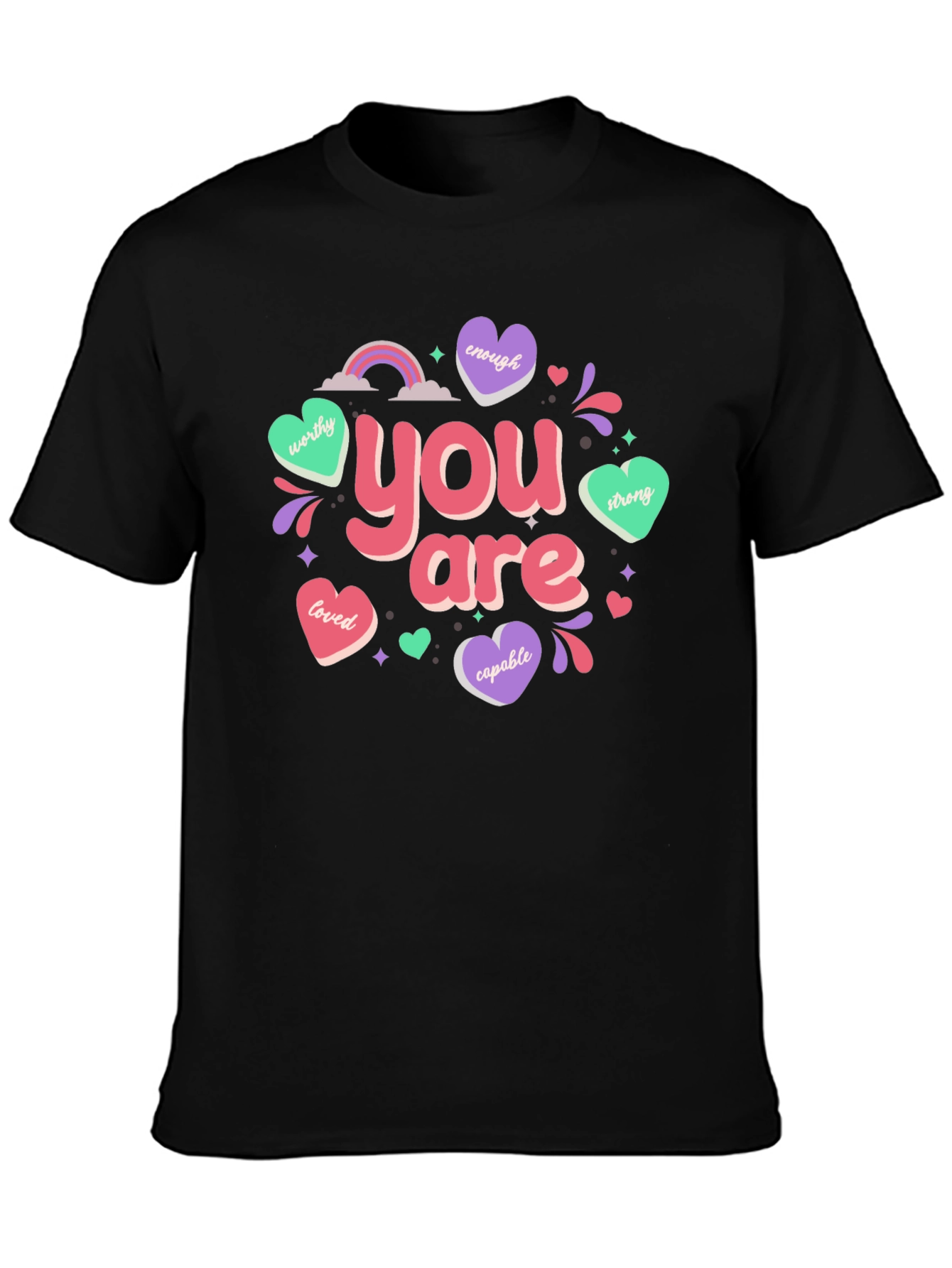 You Are Enough Graphic Tee - Black Unisex T-Shirt