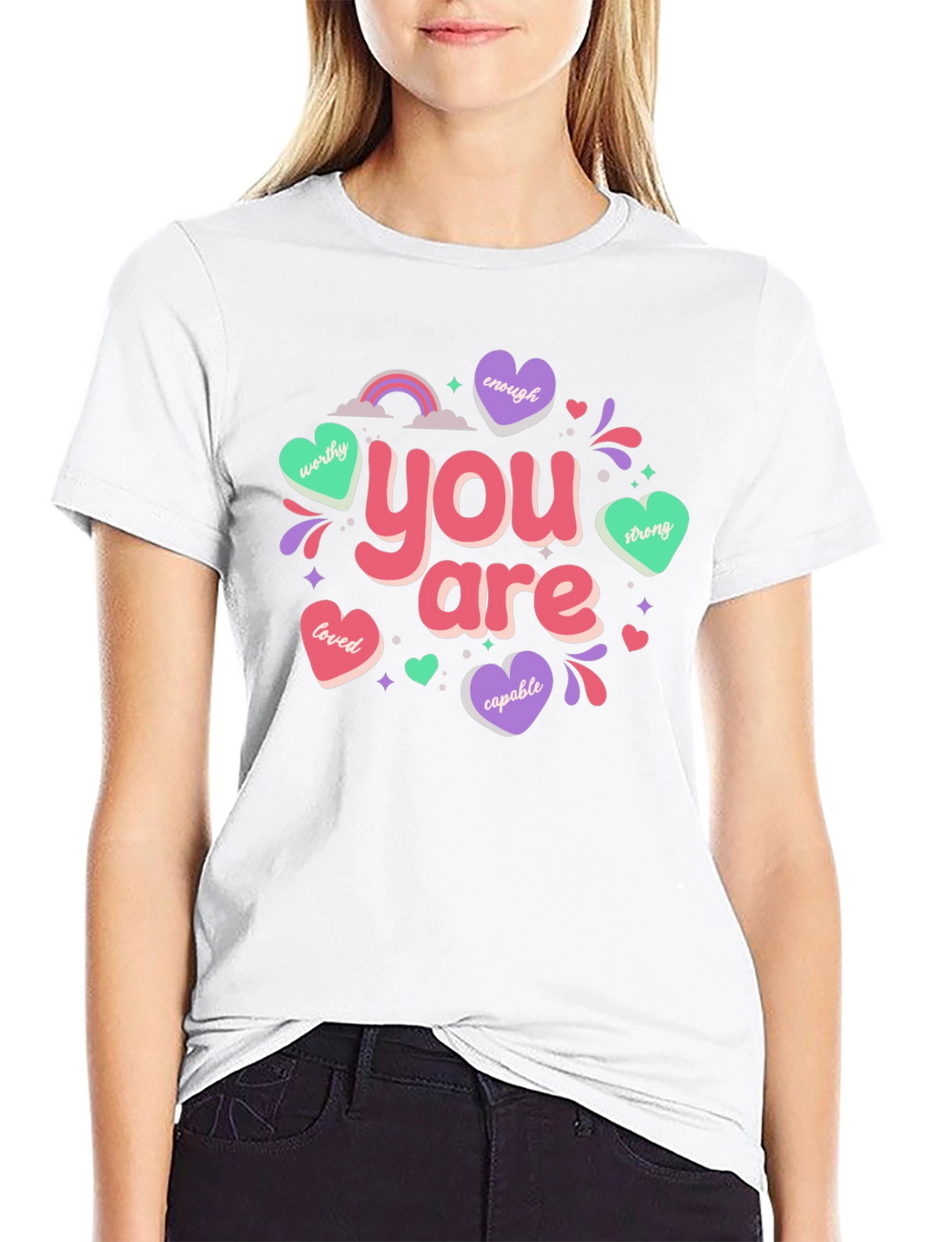You Are Enough Graphic Tee - Black Unisex T-Shirt