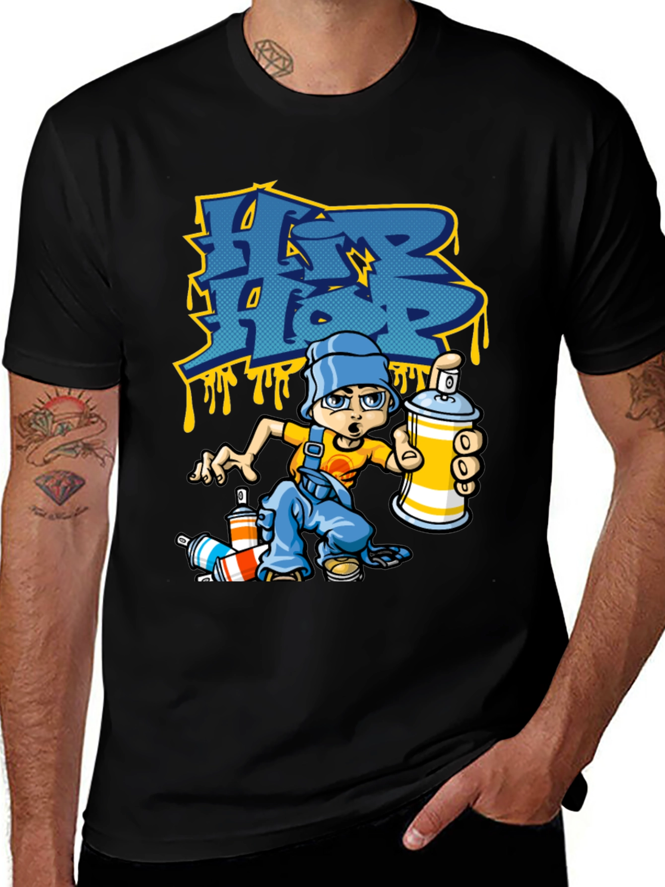 Hip Hop Graffiti Artist Black T-Shirt