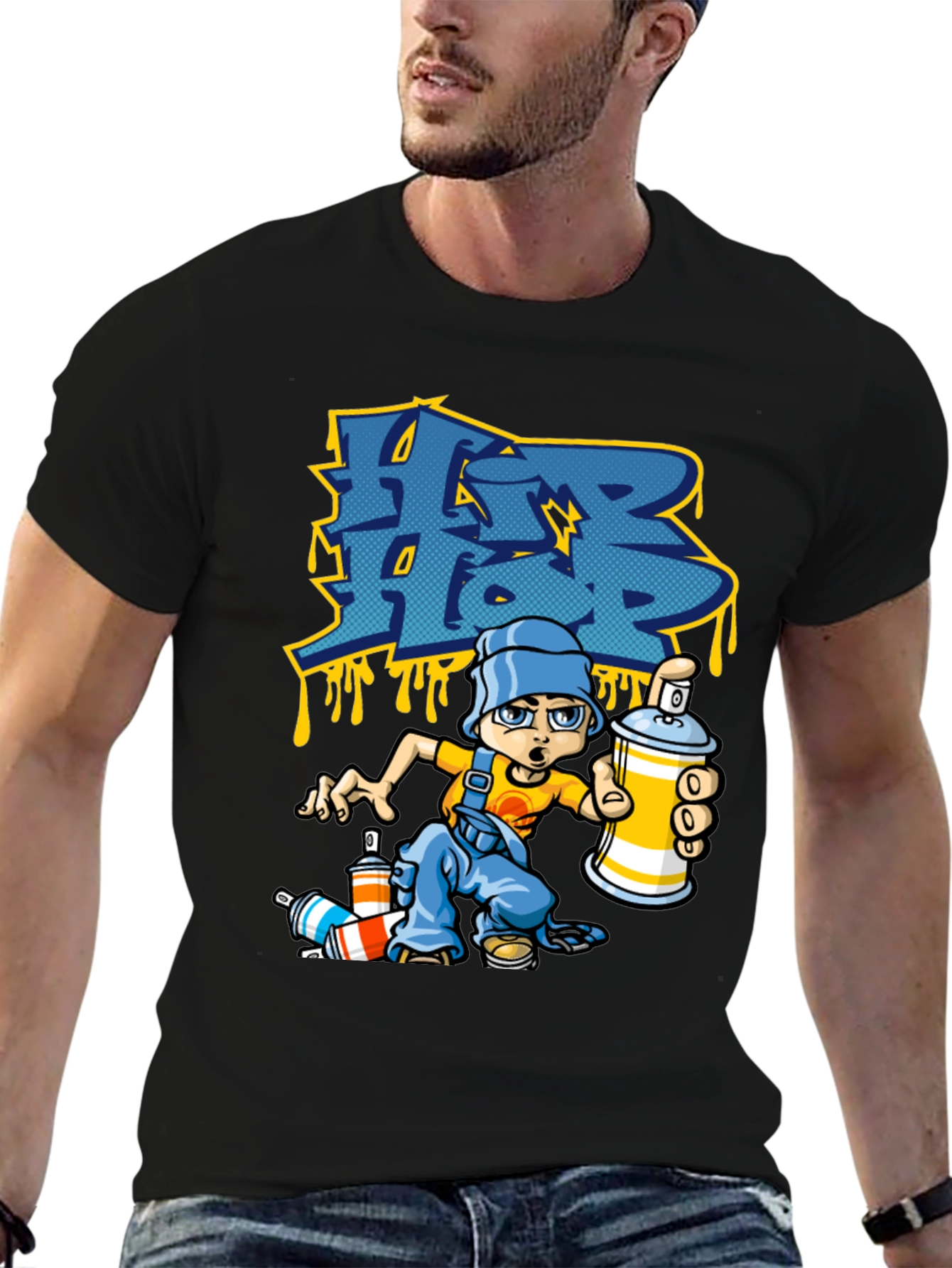 Hip Hop Graffiti Artist Black T-Shirt