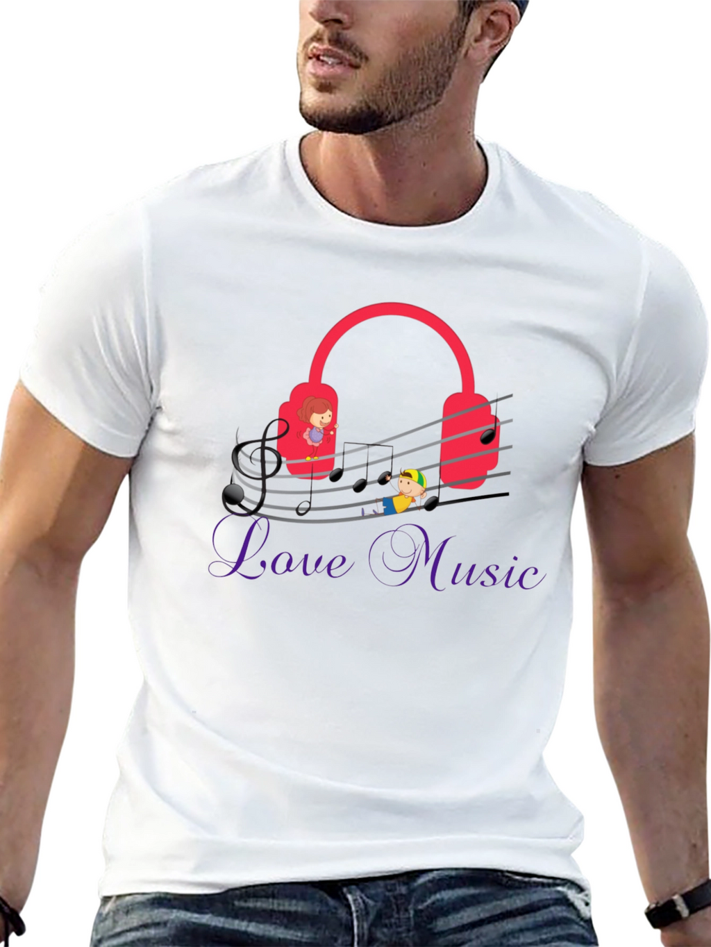 Love Music Graphic Tee - Quirky Musician T-Shirt