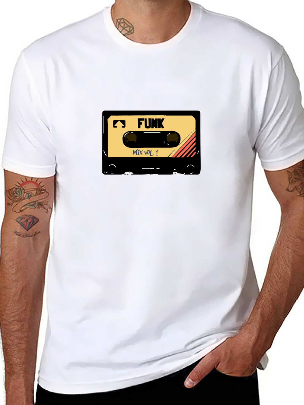 Retro Funk Mix Tape Graphic T-Shirt - Black