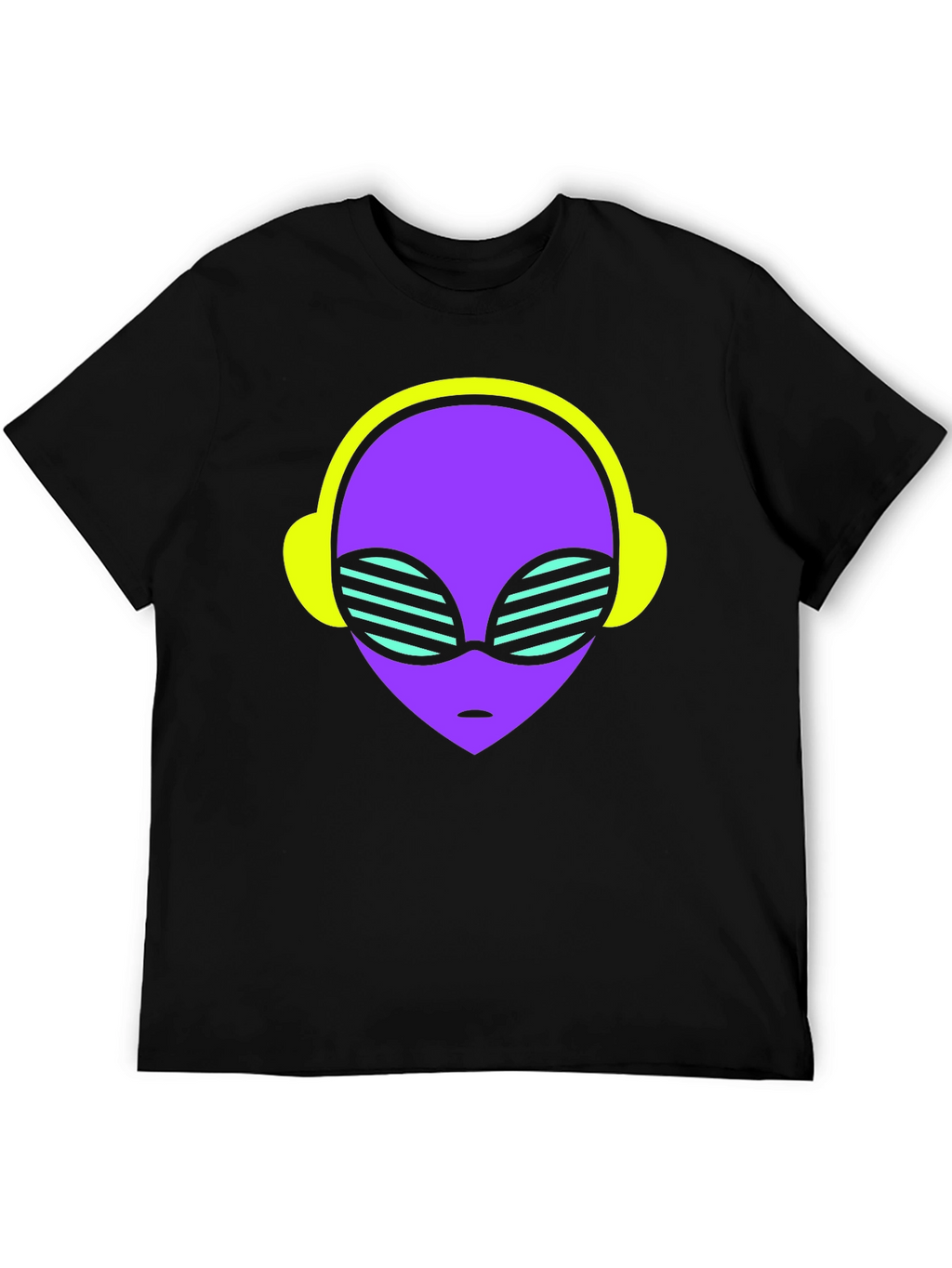 Retro Alien Headphone Tee - Cosmic Vibes