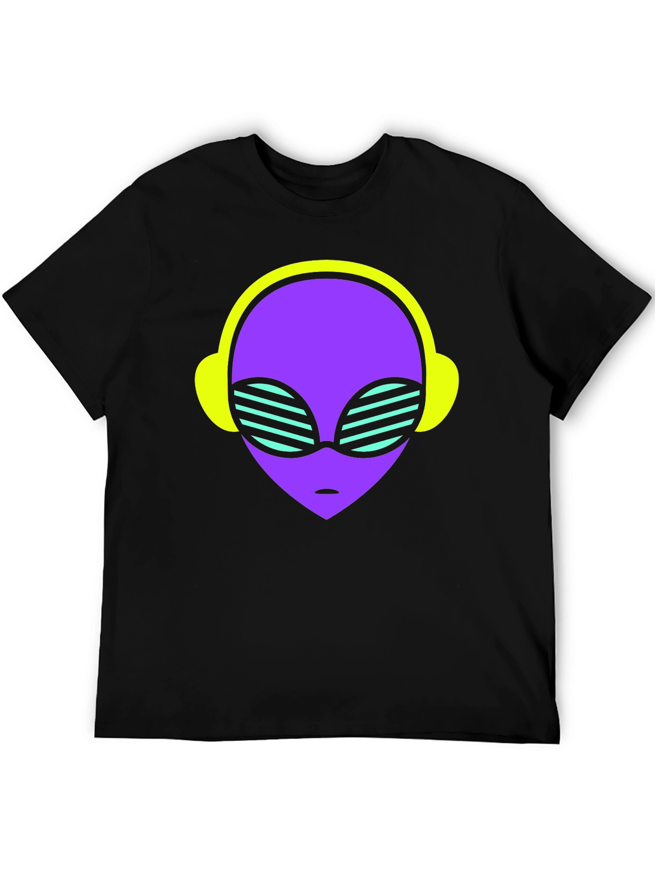 Retro Alien Headphone Tee - Cosmic Vibes