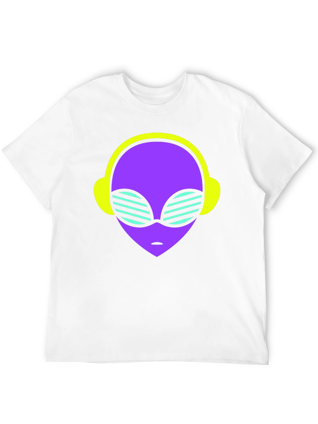 Retro Alien Headphone Tee - Cosmic Vibes