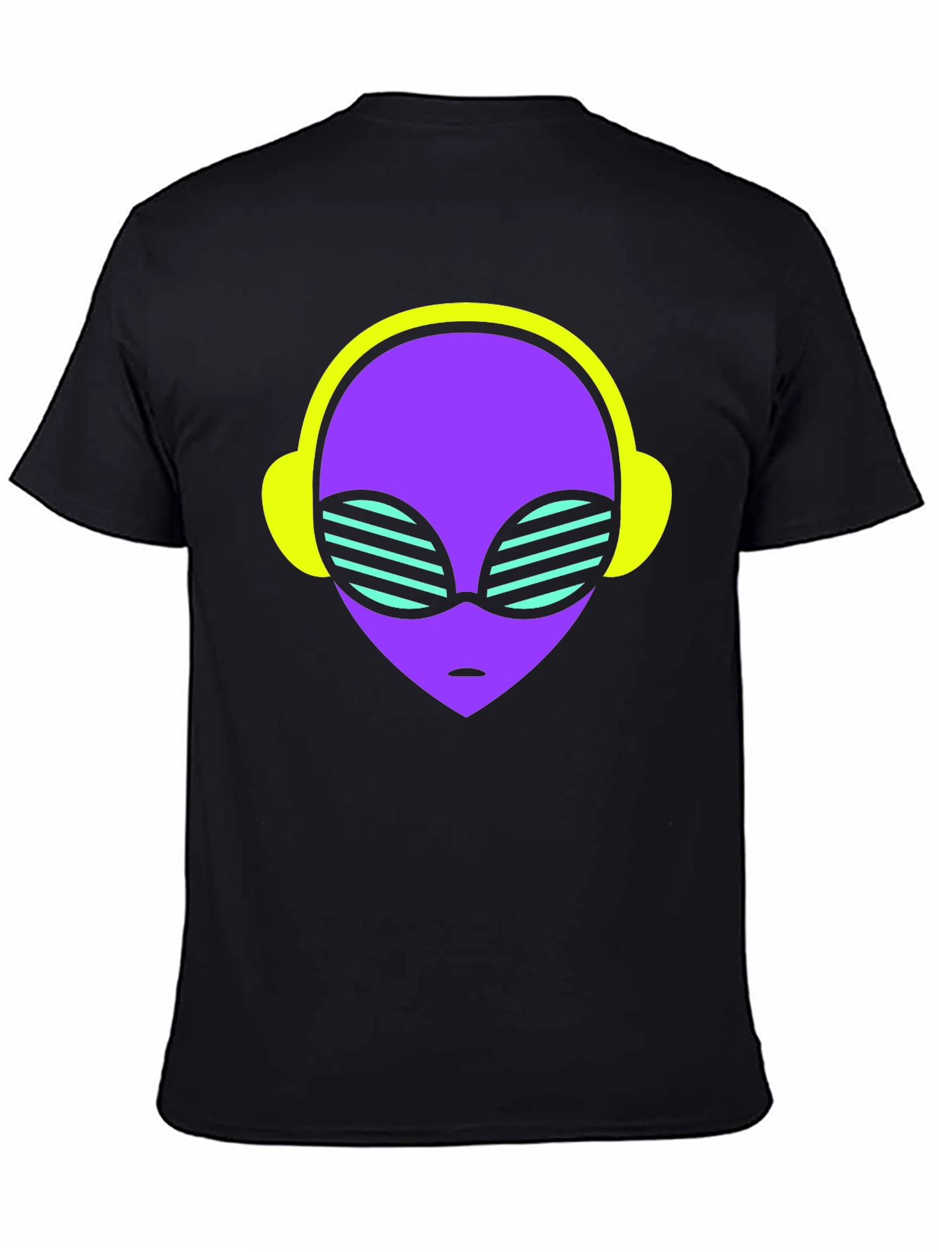 Retro Alien Headphone Tee - Cosmic Vibes