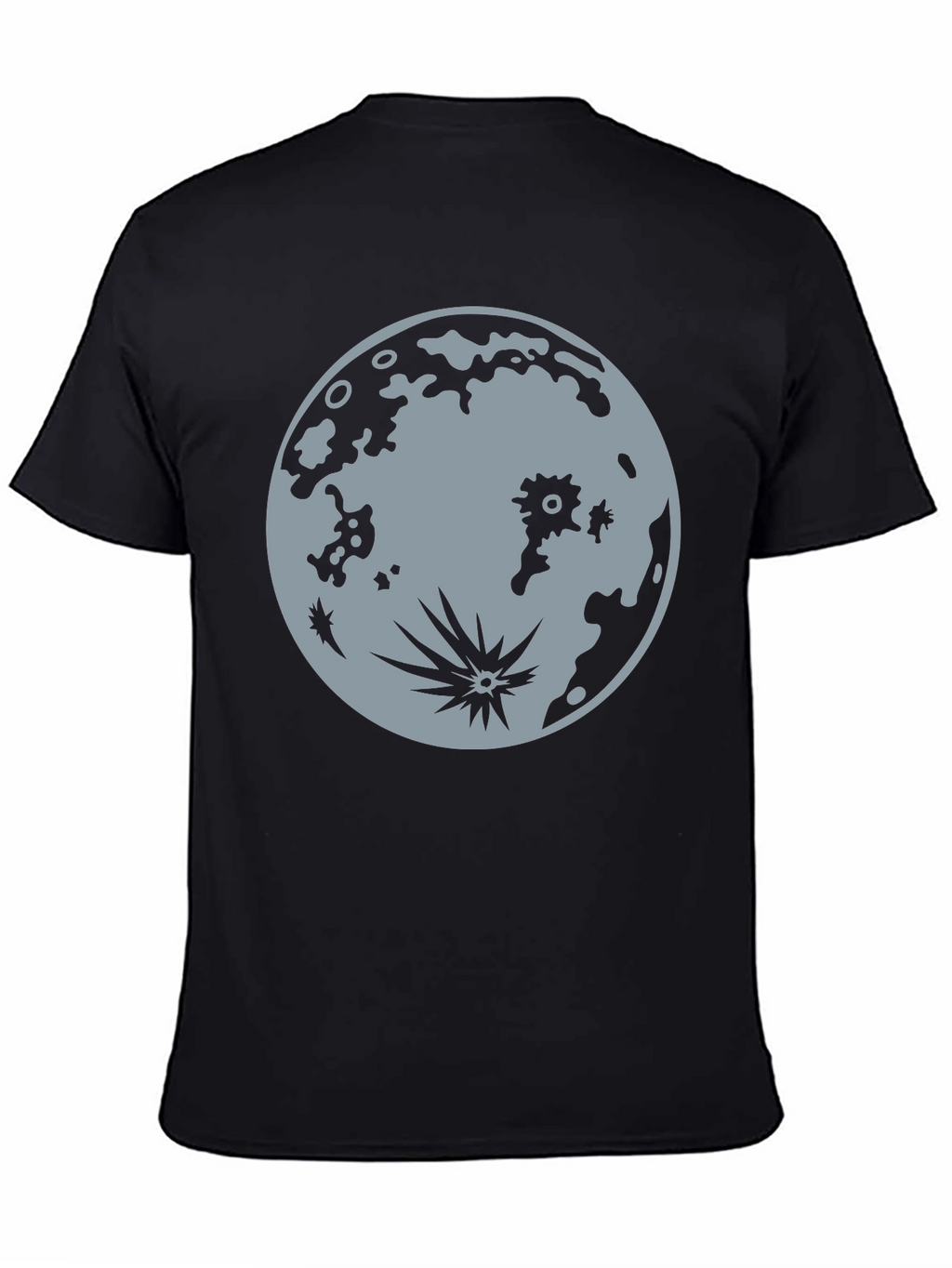 Moon Graphic Tee - Black Cotton T-Shirt
