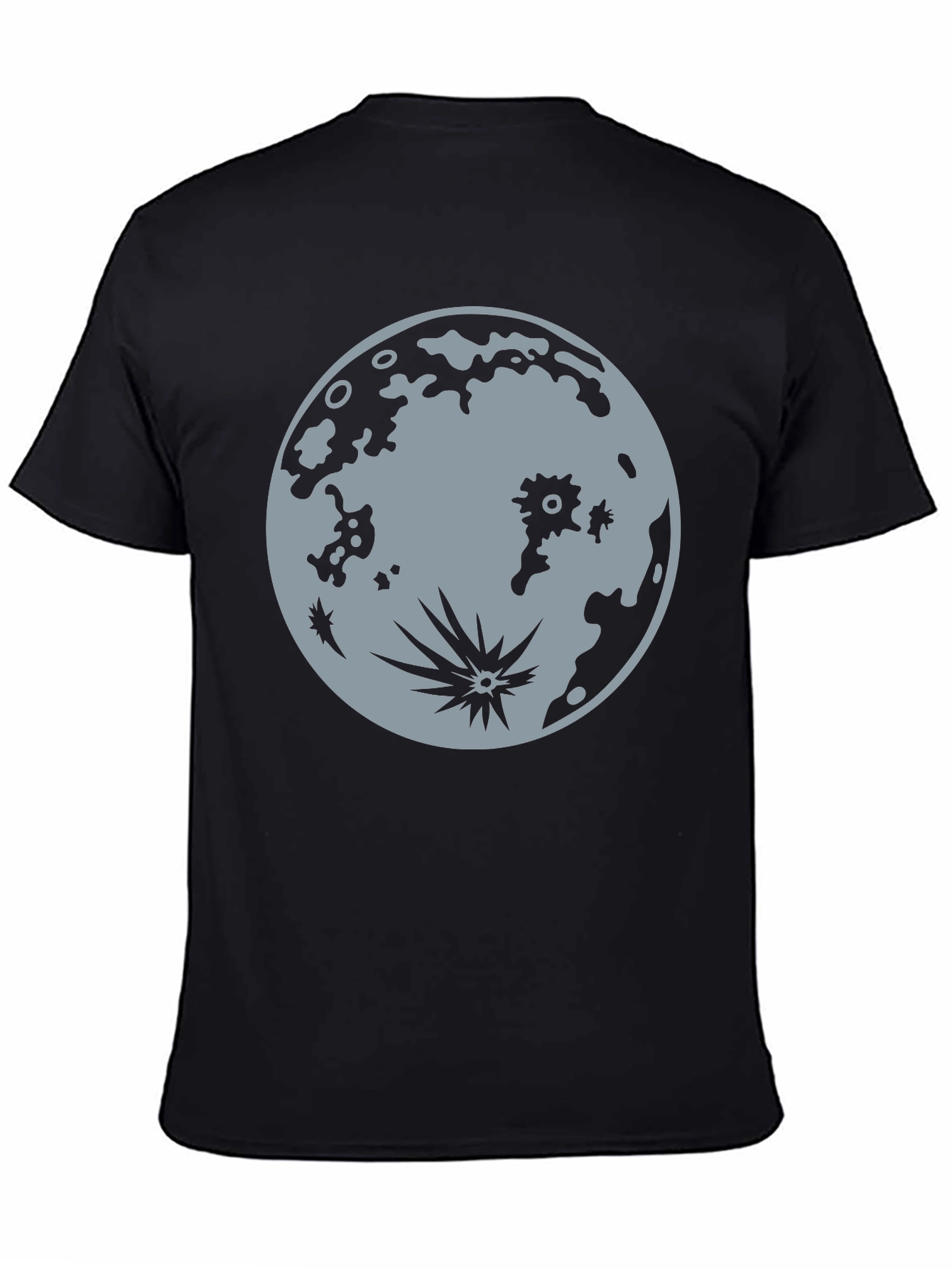 Moon Graphic Tee - Black Cotton T-Shirt