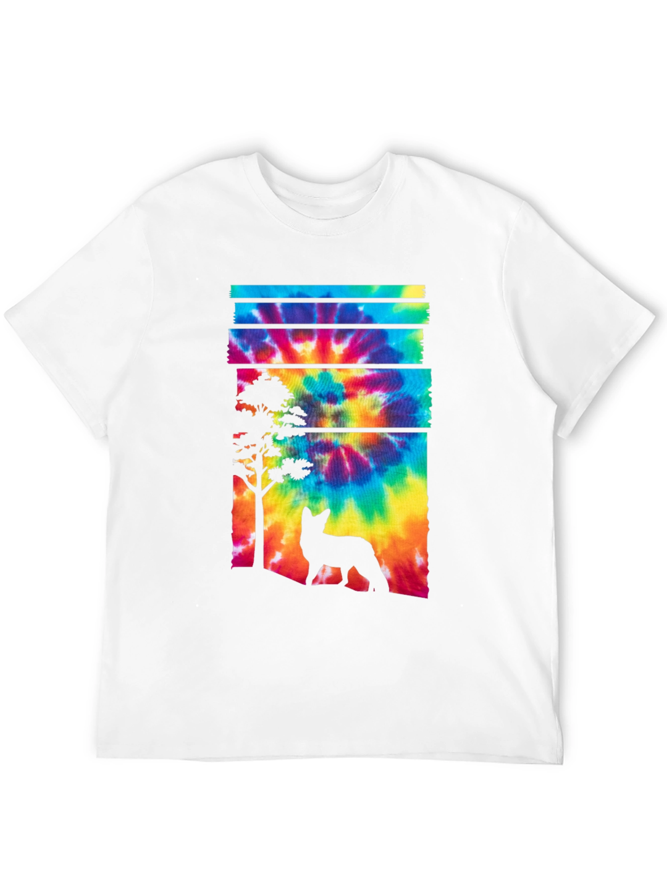 Tie-Dye Fox Silhouette Graphic Tee