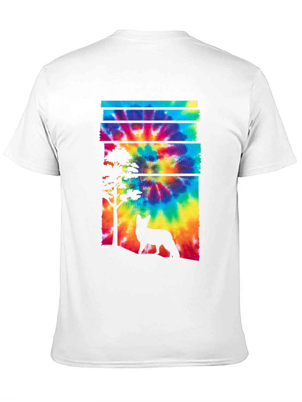 Tie-Dye Fox Silhouette Graphic Tee