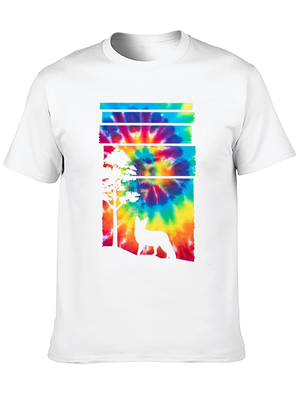 Tie-Dye Fox Silhouette Graphic Tee