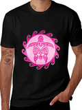 Pink Turtle Graphic Black Tee