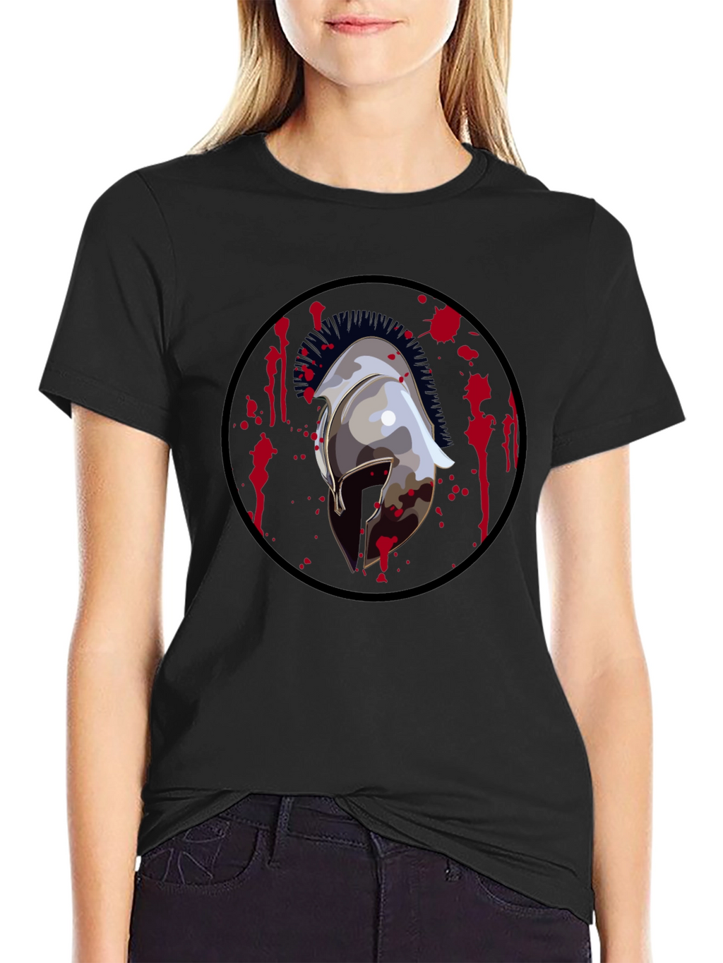 Spartan Helmet Graphic Tee - Black T-Shirt