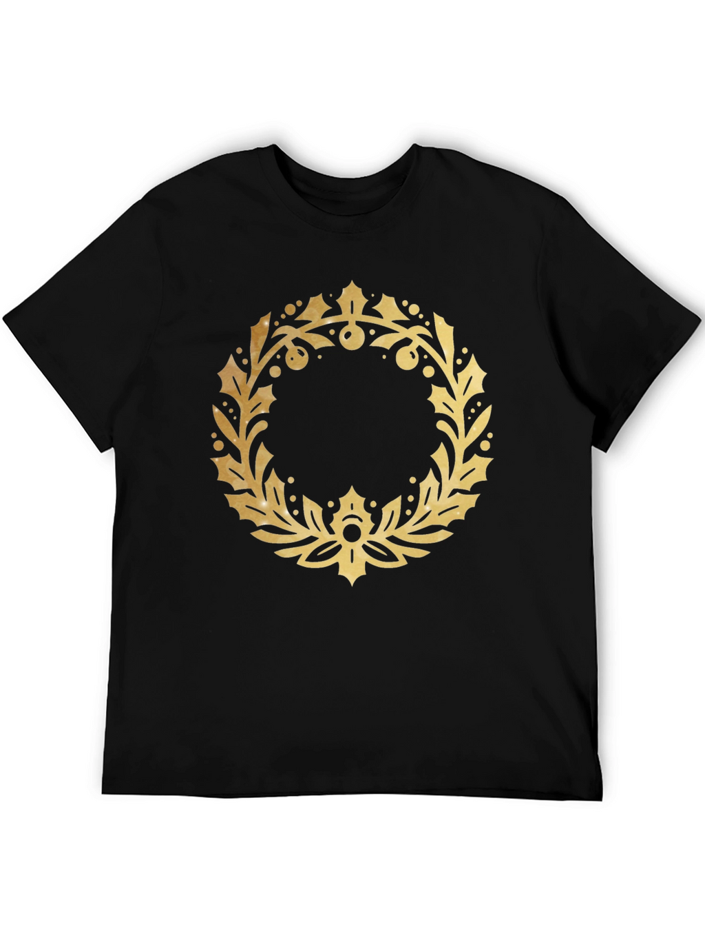 Gold Wreath Graphic Black T-Shirt
