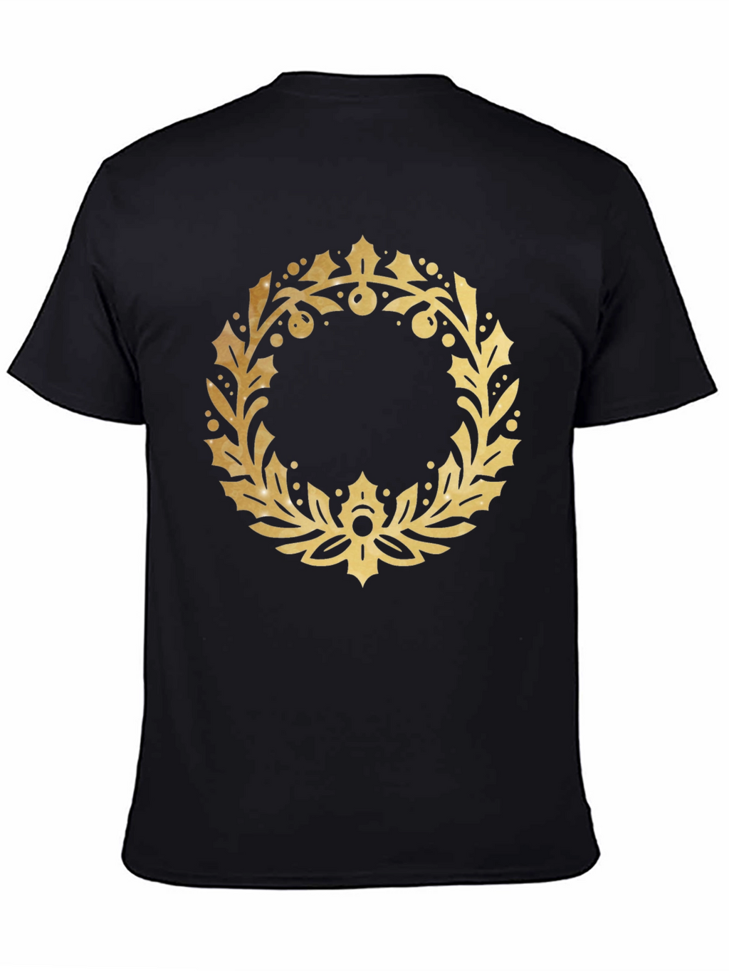 Gold Wreath Graphic Black T-Shirt