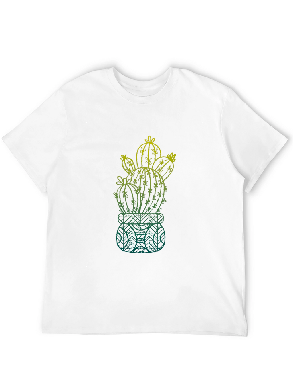 Cactus Graphic Mens T-Shirt - Black Cotton Tee