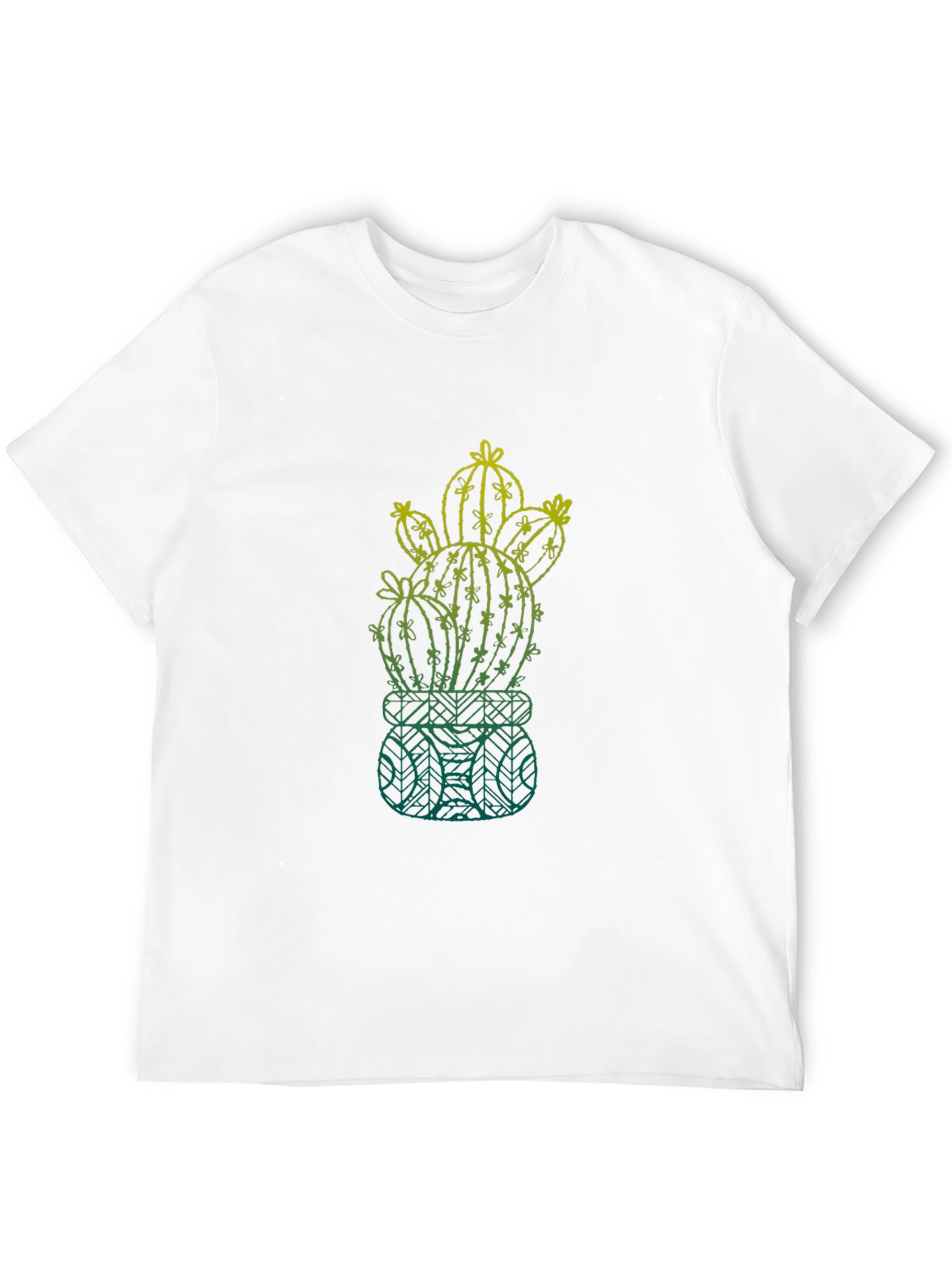 Cactus Graphic Mens T-Shirt - Black Cotton Tee