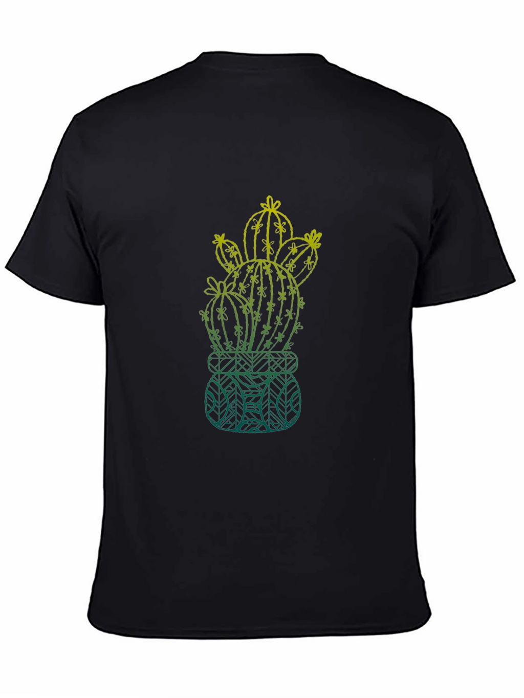 Cactus Graphic Mens T-Shirt - Black Cotton Tee