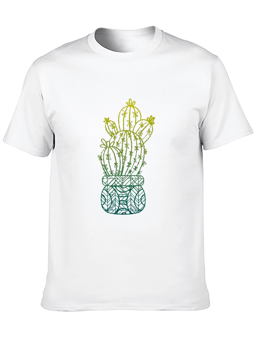 Cactus Graphic Mens T-Shirt - Black Cotton Tee