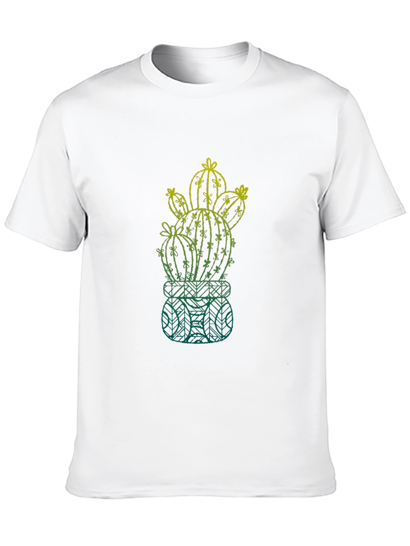 Cactus Graphic Mens T-Shirt - Black Cotton Tee