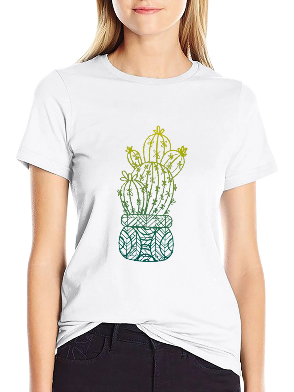 Cactus Graphic Mens T-Shirt - Black Cotton Tee