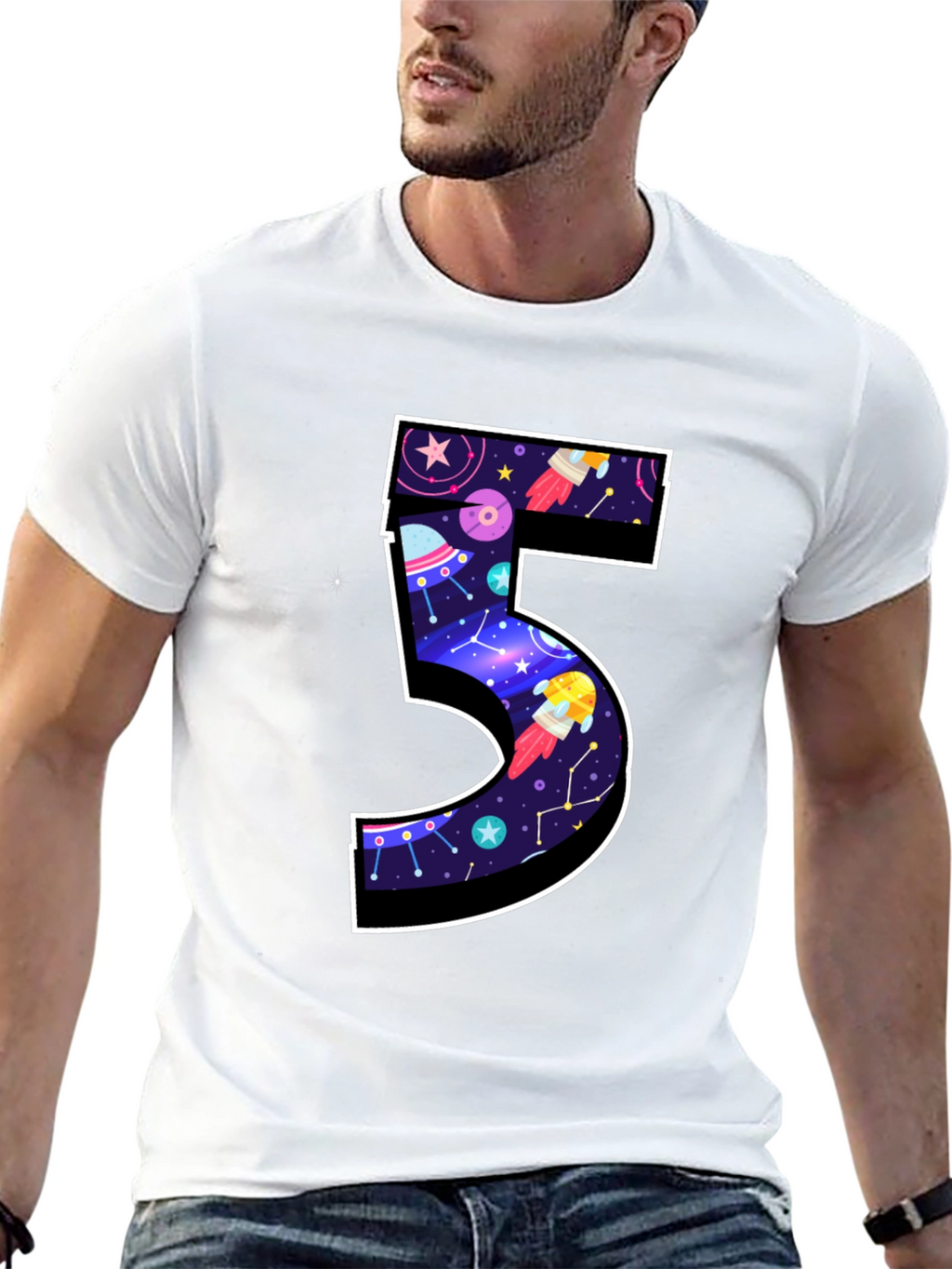 Number 5 Space T-Shirt