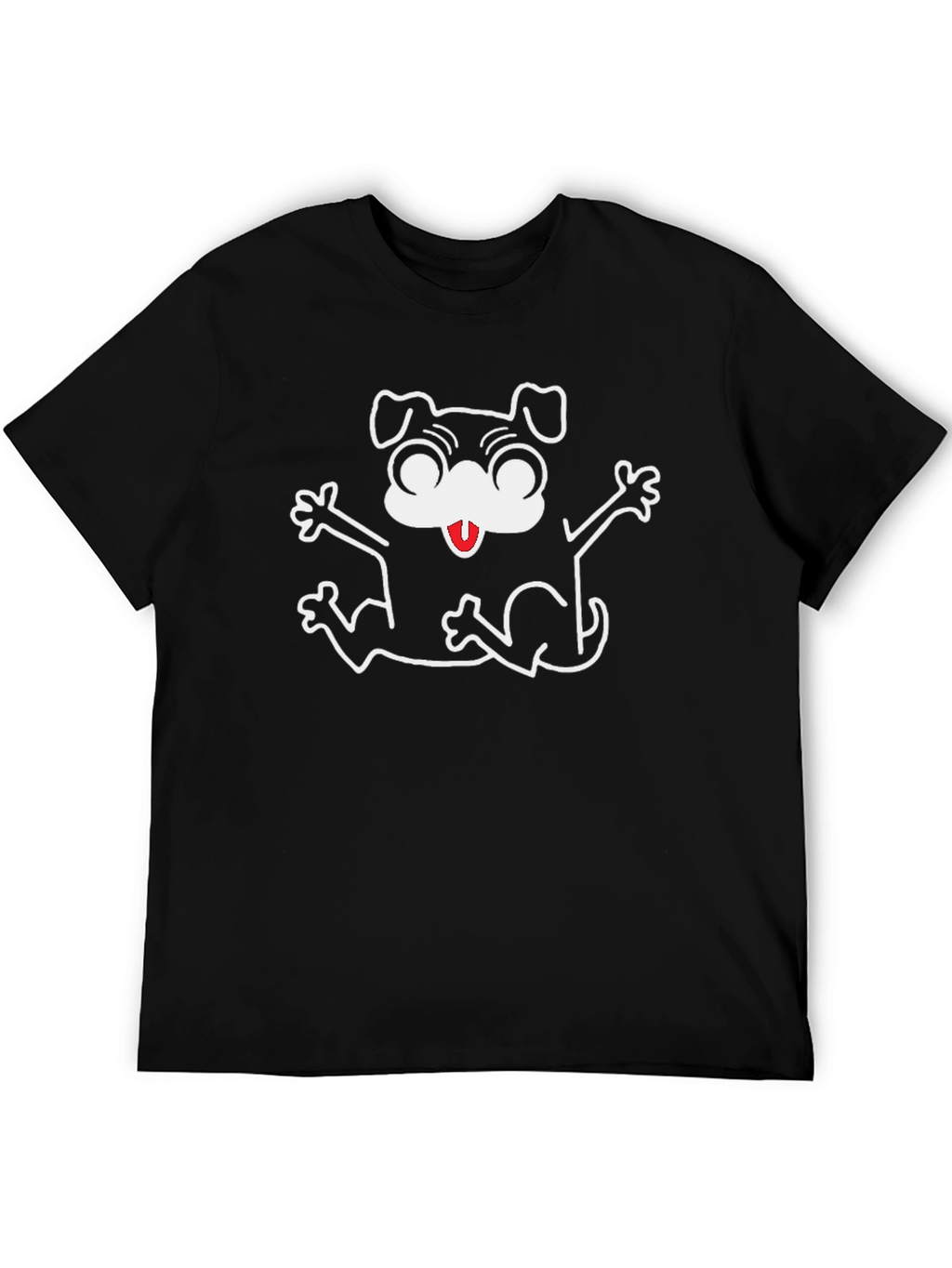 Black Dog Cartoon Graphic T-Shirt