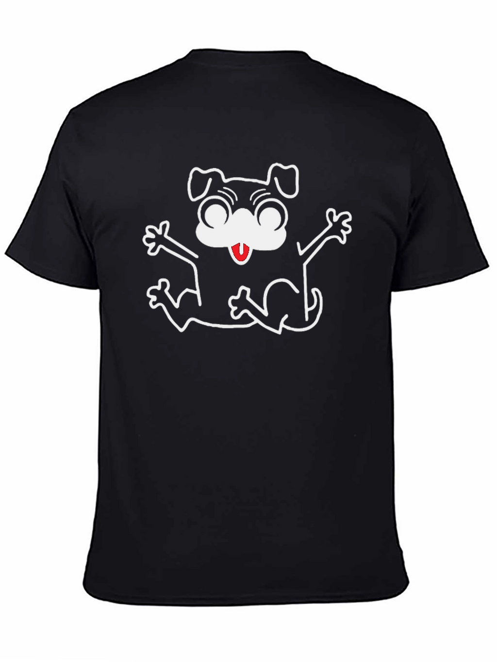 Black Dog Cartoon Graphic T-Shirt