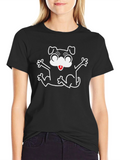 Black Dog Cartoon Graphic T-Shirt