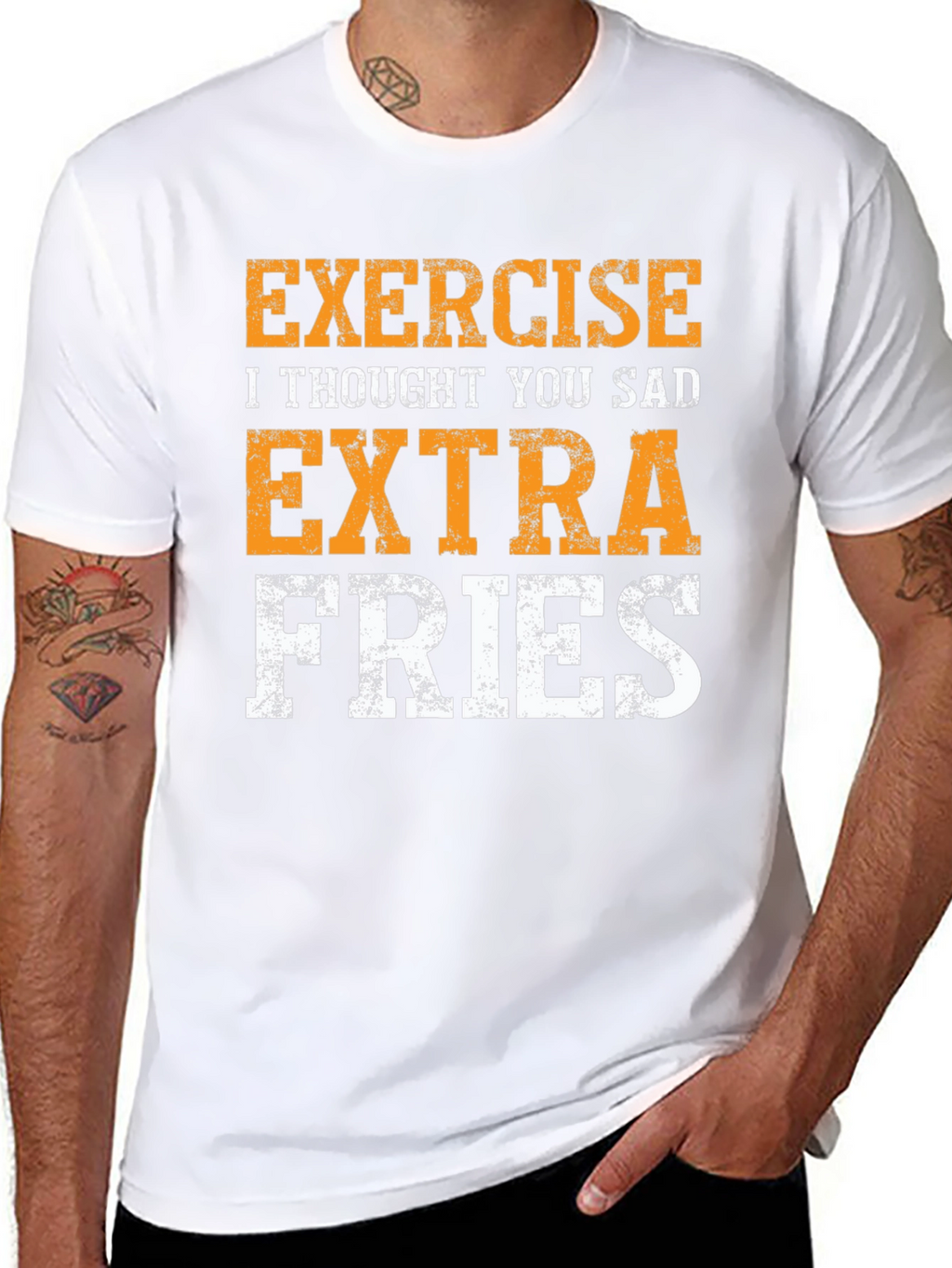 Funny Exercise Extra Fries T-Shirt