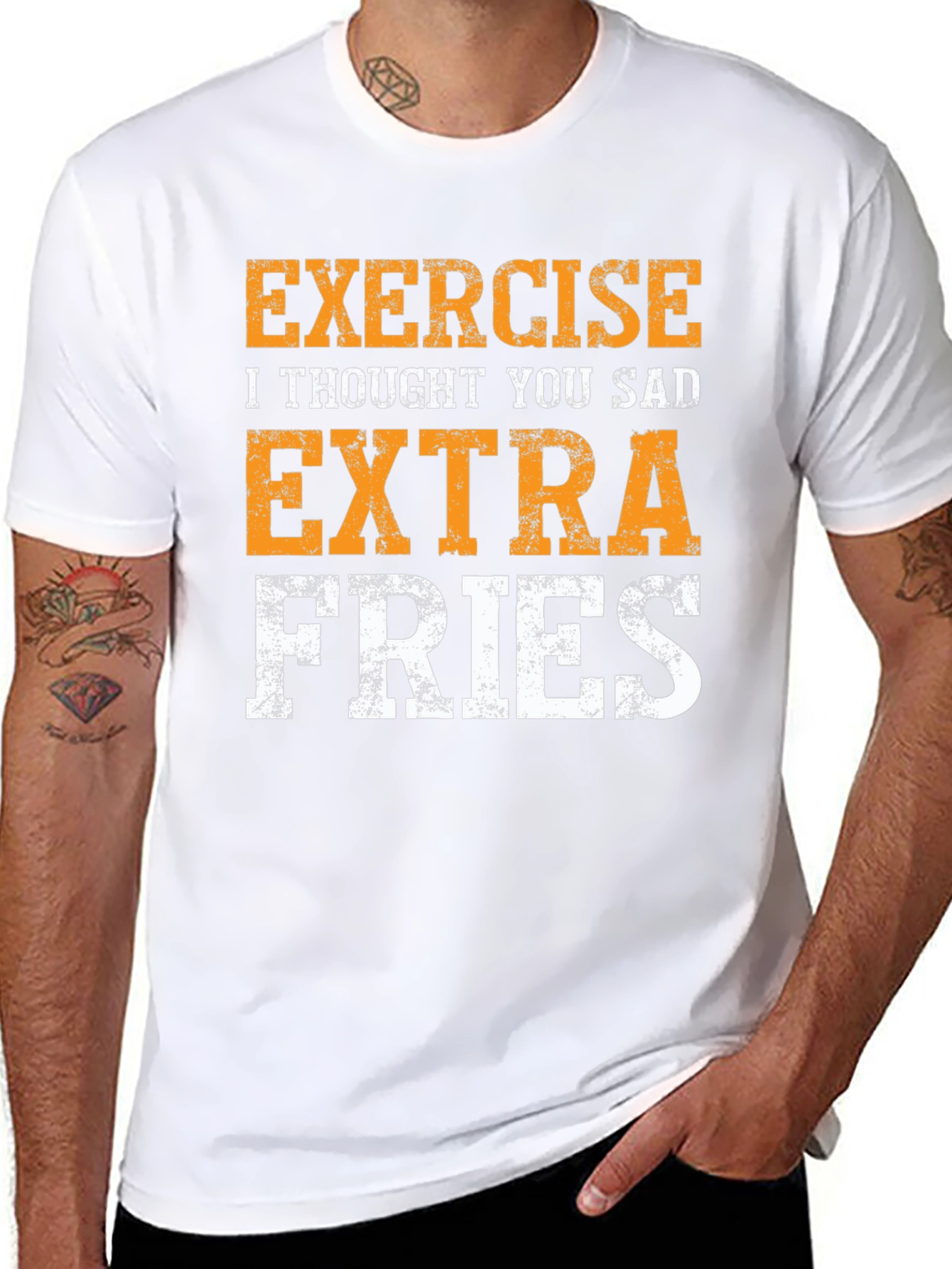 Funny Exercise Extra Fries T-Shirt