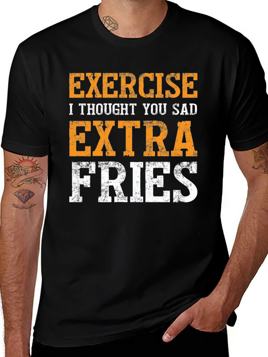 Funny Exercise Extra Fries T-Shirt