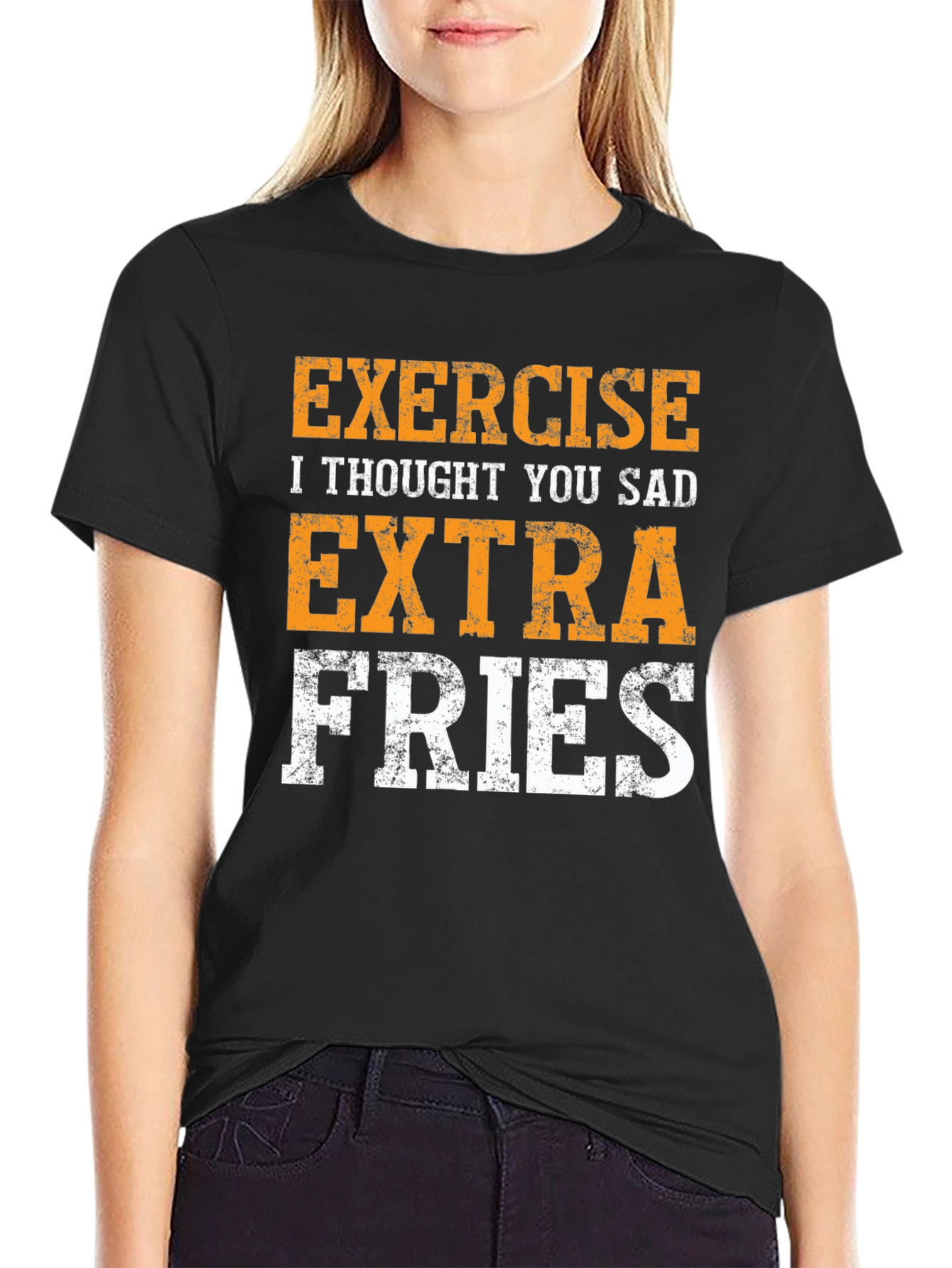 Funny Exercise Extra Fries T-Shirt