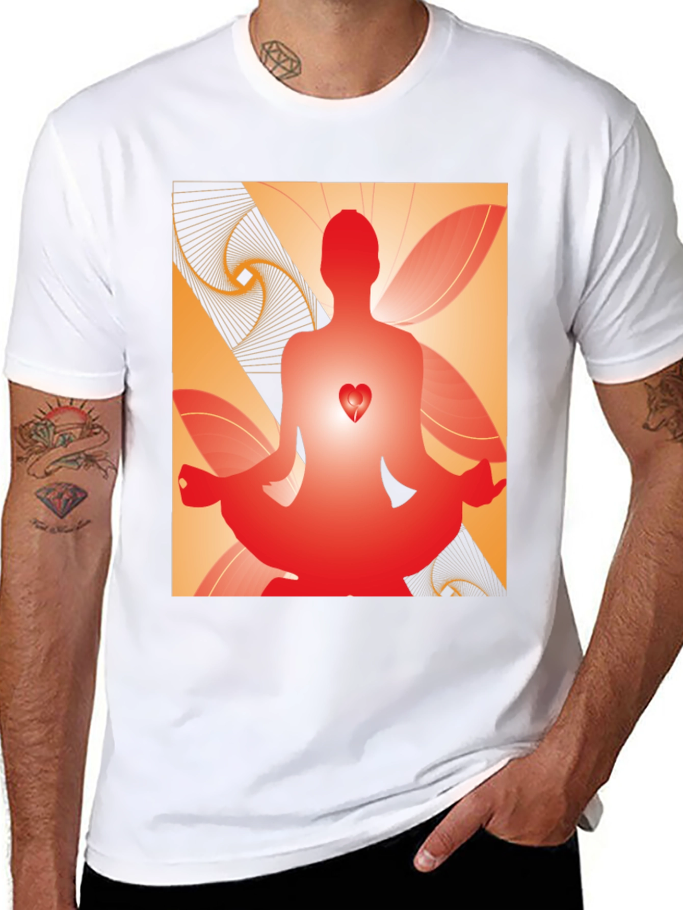 Meditative Heart Graphic Tee - Black