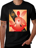 Meditative Heart Graphic Tee - Black