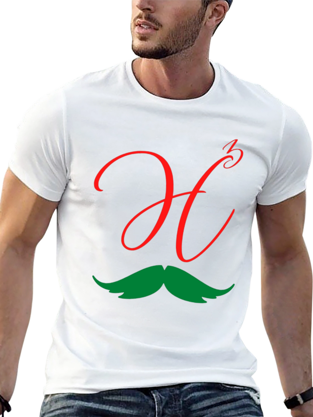 Red Letter H Mustache T-Shirt