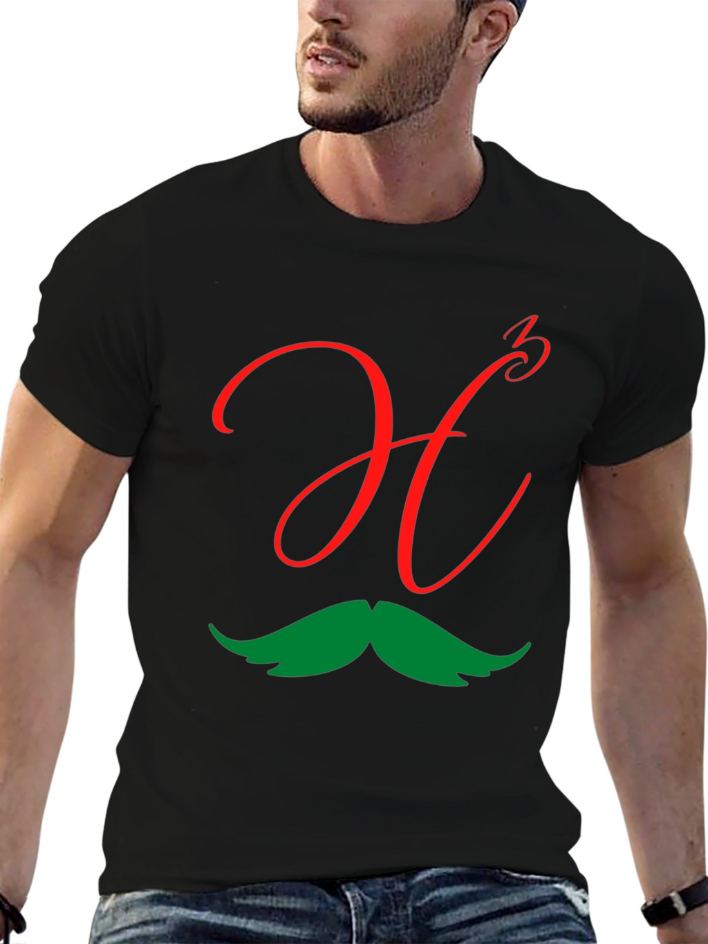 Red Letter H Mustache T-Shirt