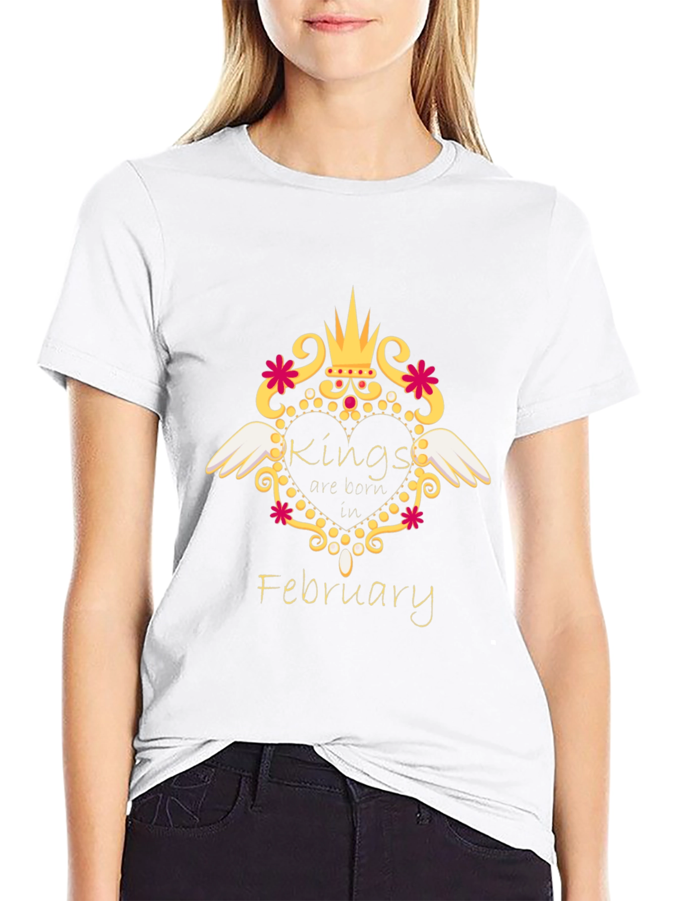Kings Are Born In February Black T-Shirt
