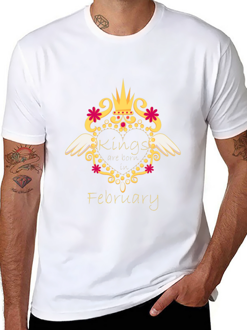 Kings Are Born In February Black T-Shirt