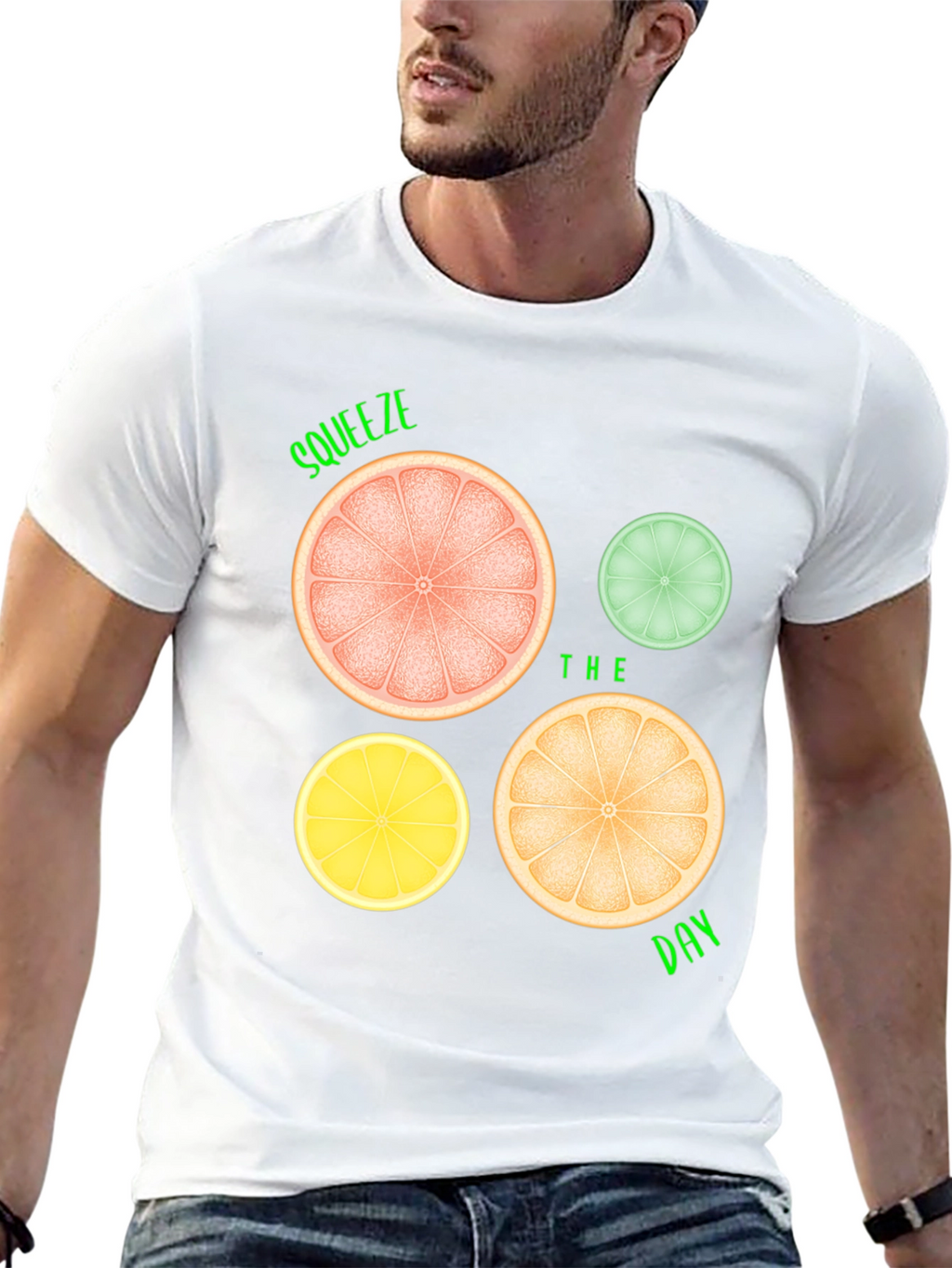 Squeeze the Day Graphic Tee - Citrus Fruit Design