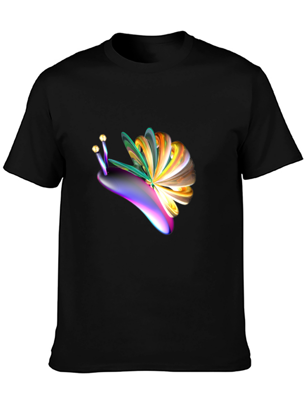Abstract Snail Graphic Tee - Mens Black T-Shirt