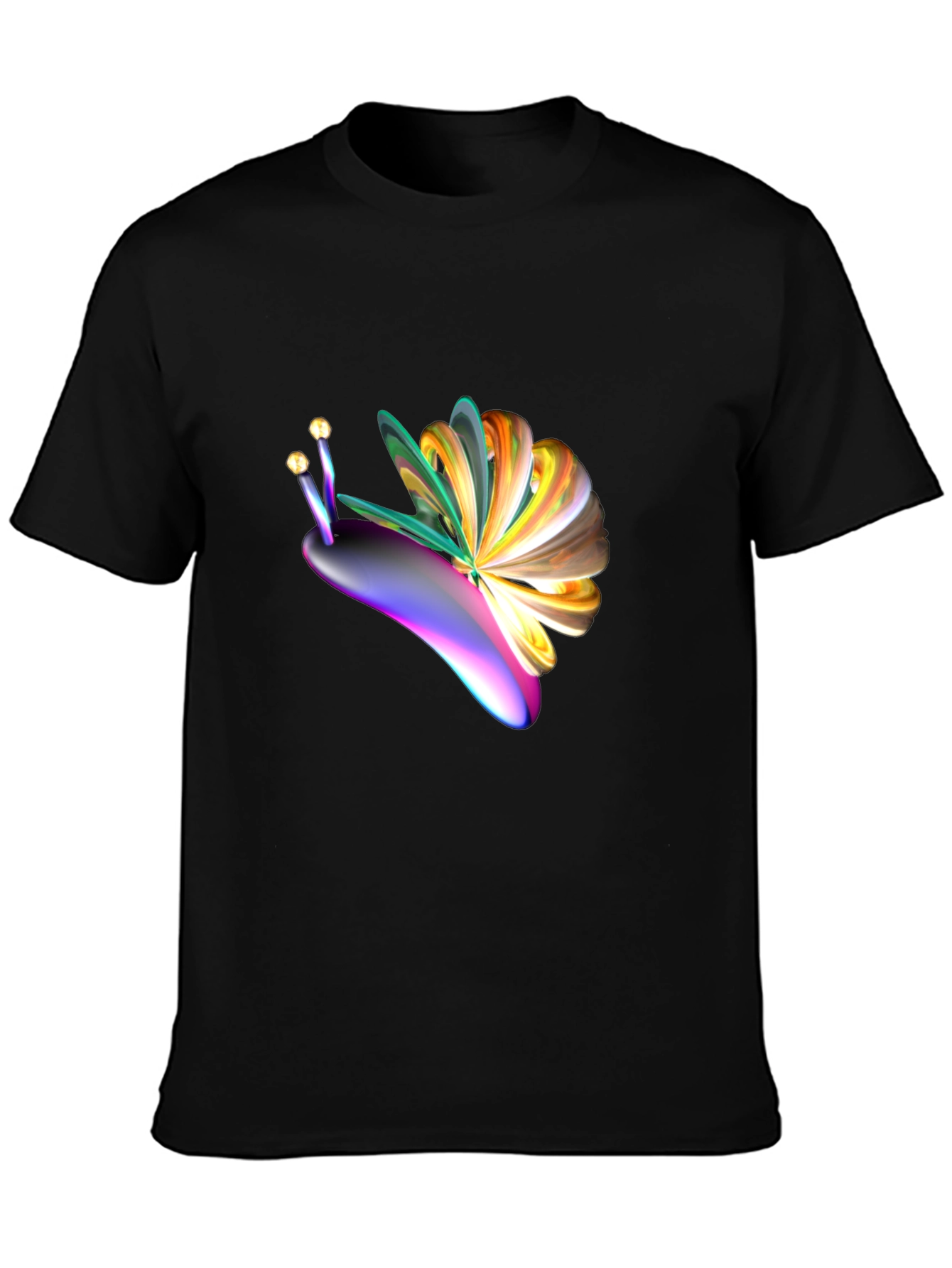 Abstract Snail Graphic Tee - Mens Black T-Shirt