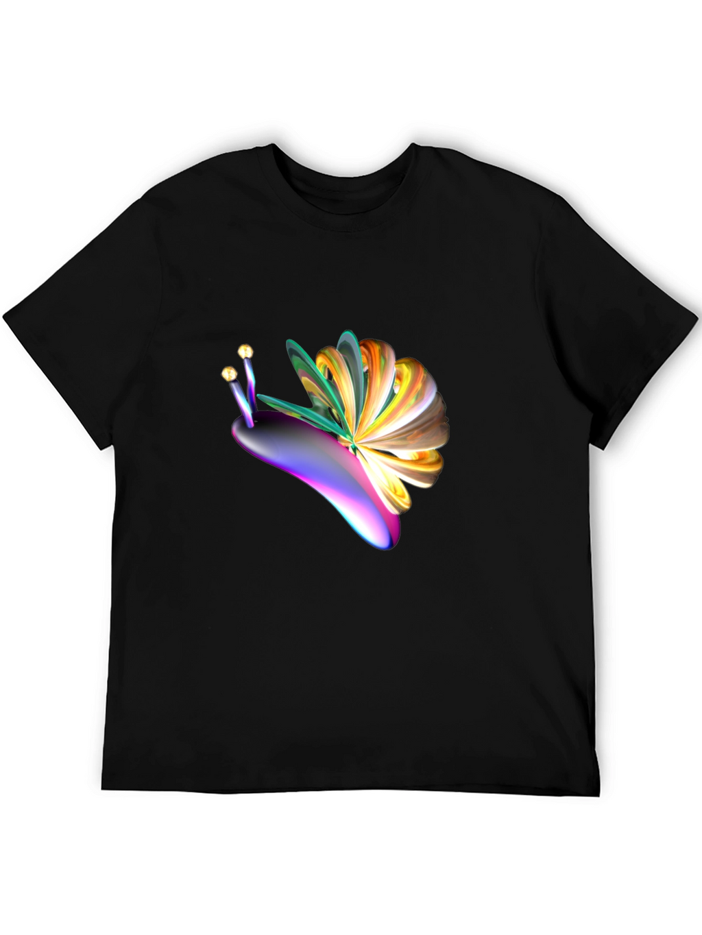 Abstract Snail Graphic Tee - Mens Black T-Shirt