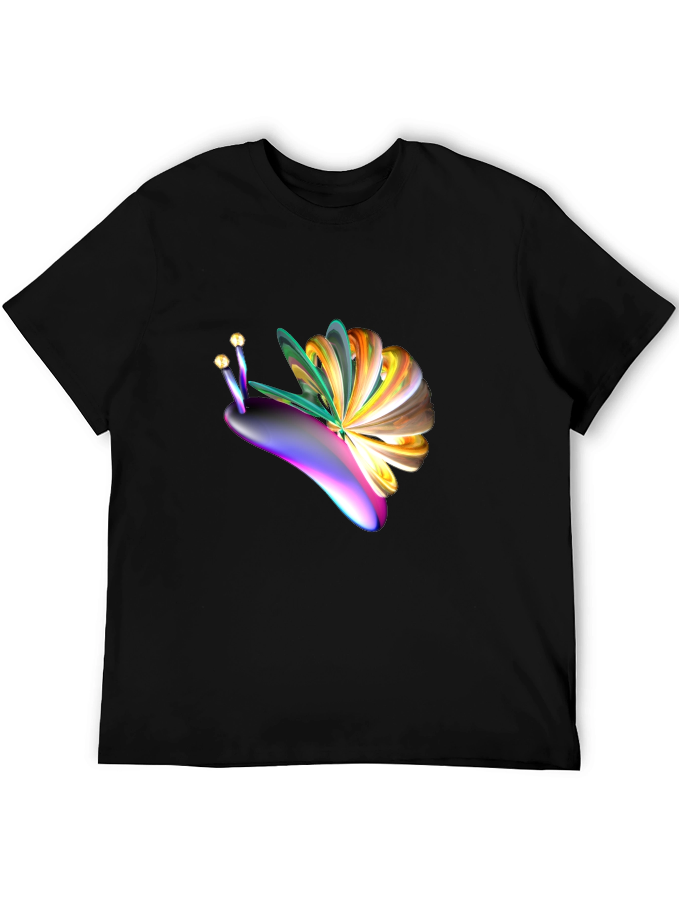 Abstract Snail Graphic Tee - Mens Black T-Shirt