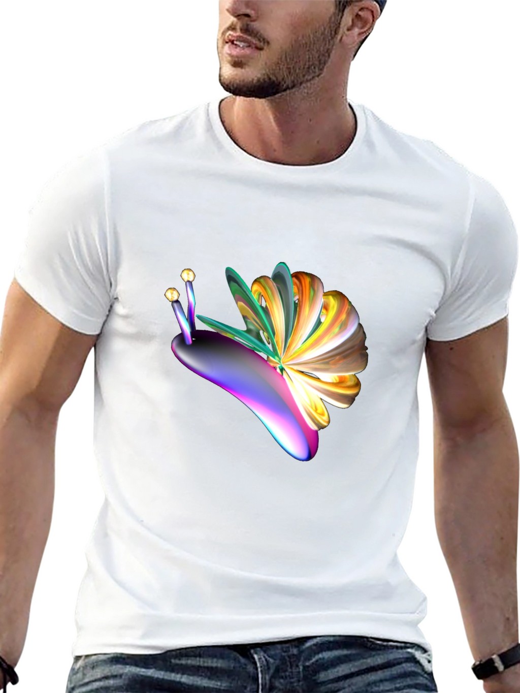 Abstract Snail Graphic Tee - Mens Black T-Shirt