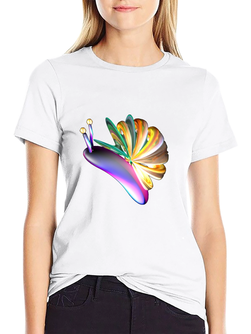 Abstract Snail Graphic Tee - Mens Black T-Shirt